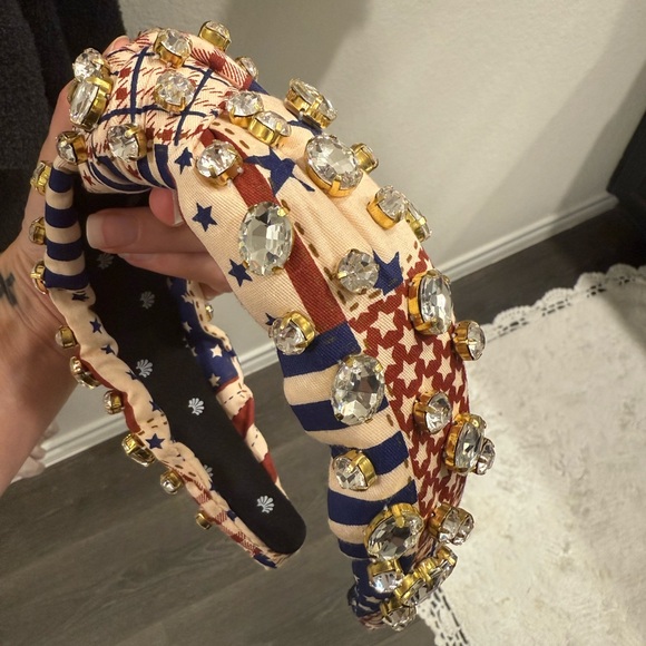 Lele Sadoughi Crystal Americana Knotted Headband - Picture 2 of 6